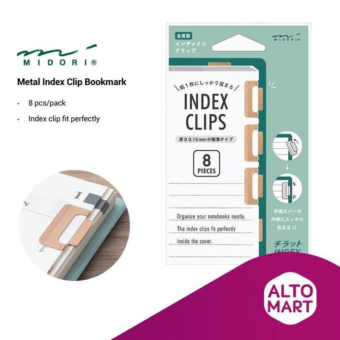 

MIDORI Metal Index Clip Bookmark Klip Pembatas Buku Halaman