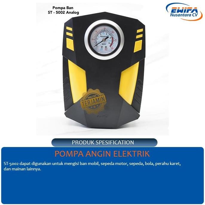 POMPA BAN MOBIL MOTOR ELEKTRIC CEK TEKANAN ANGIN- ST-5002