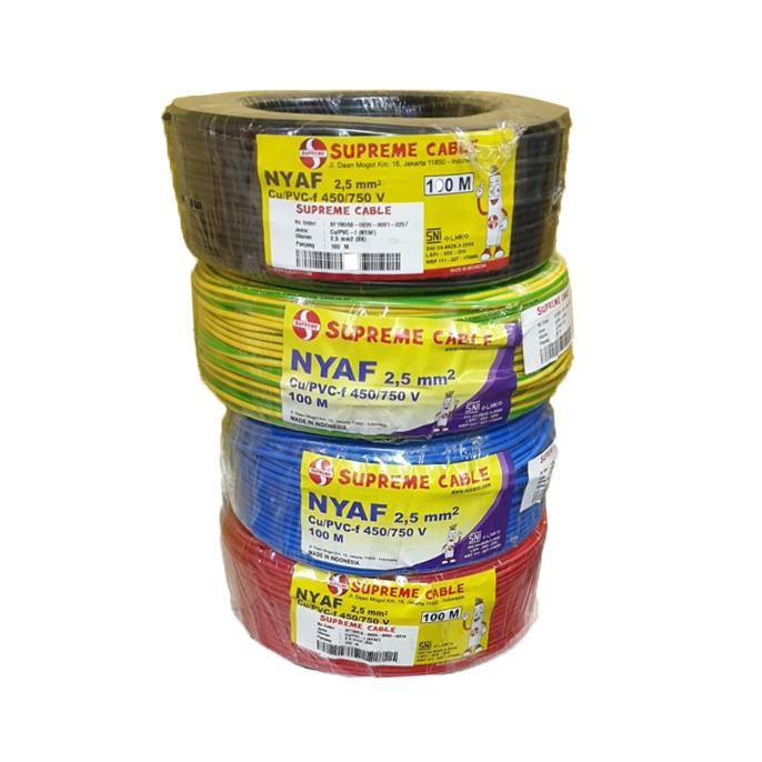 Kabel Listrik Serabut Nyaf 1x2.5 1x2,5 ISI 1 2.5 MM Supreme Tunggal Single Core Panel Grounding SISI