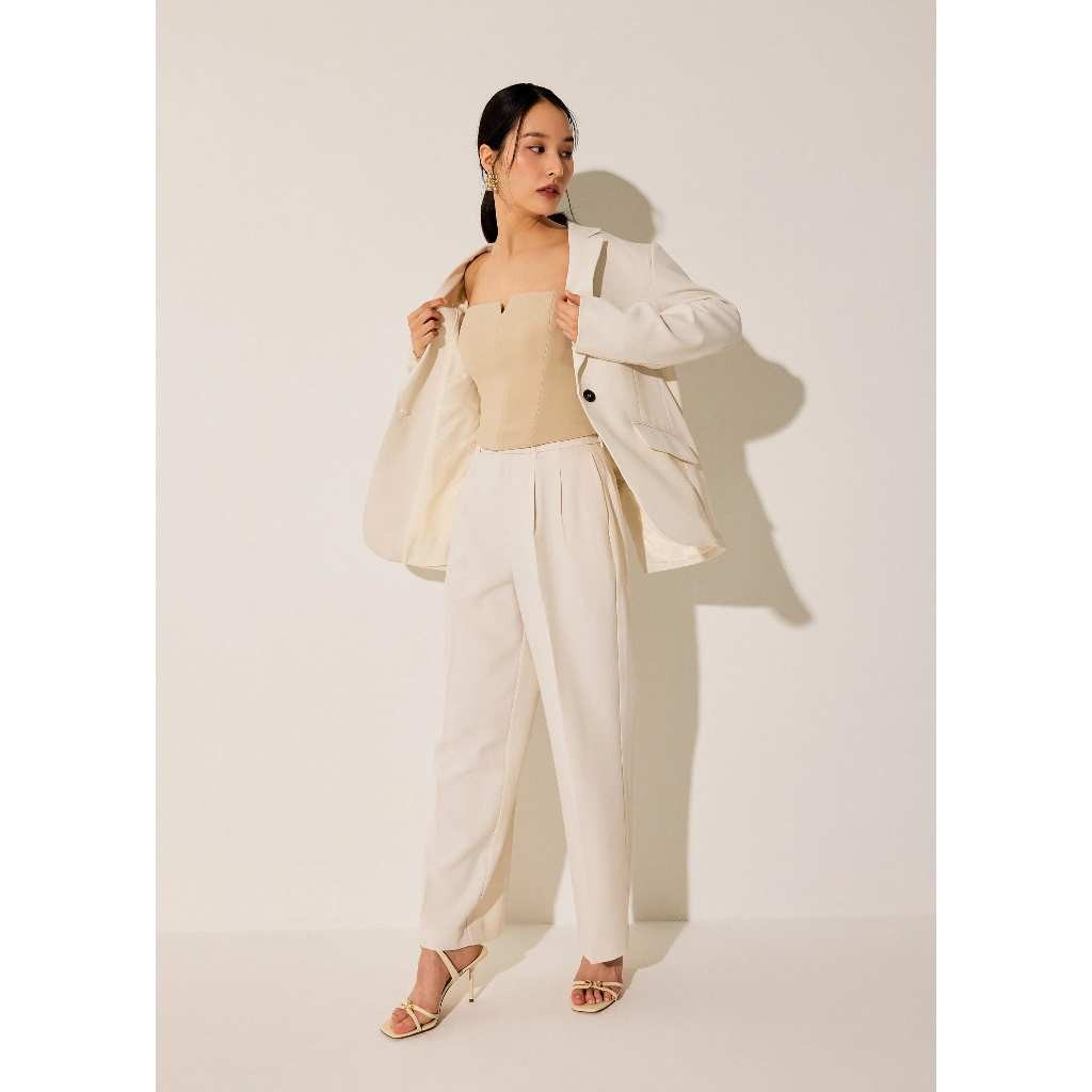 Love Bonito - Celana Panjang Wanita - Lana Relaxed Tailored Pants - Ivory