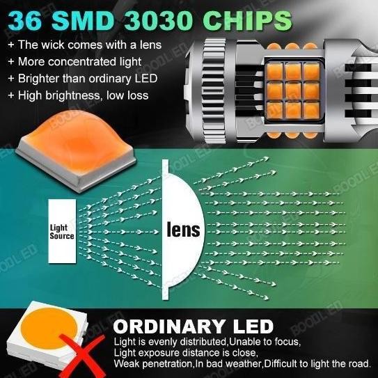 Wony Bohlam Lampu Led Sein Riting Mobil Super Terang Ghost Fan Kipas T20 36 Smd 7440 Kuning Riting S