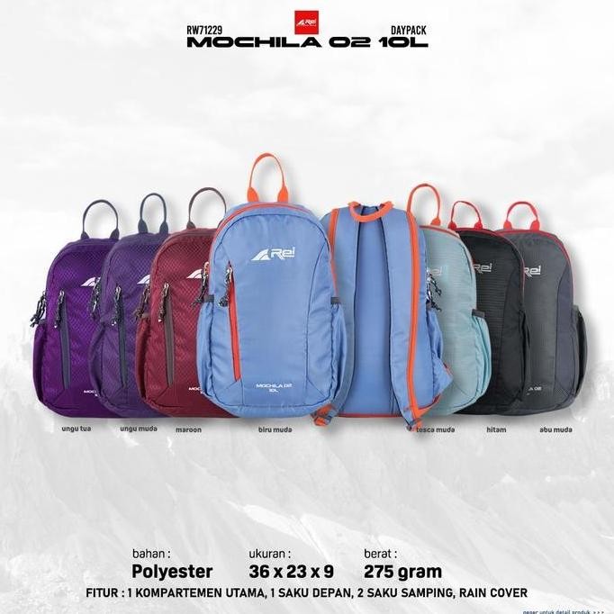 Ransel Mochila 02 10 Liter Arei Original - Backpack Rei Mochilla 10 Liter Daypack Kecil Include Rain