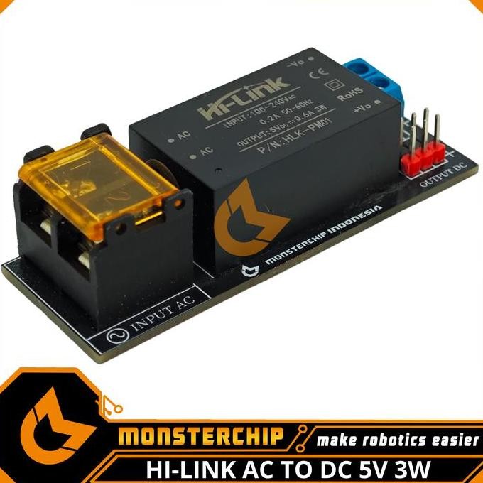Modul Hi-Link Hlk-Pm01 5Vdc Ac To Dc Isolated 5V 600Ma 3 Watt Promo