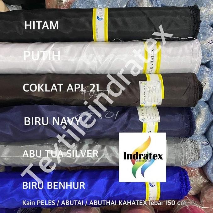 ( per 1 roll ) kain PELES ABUTHAI ABUTAI KAHATEX meteran Lebar 150 cm bahan furing lapisan daleman b