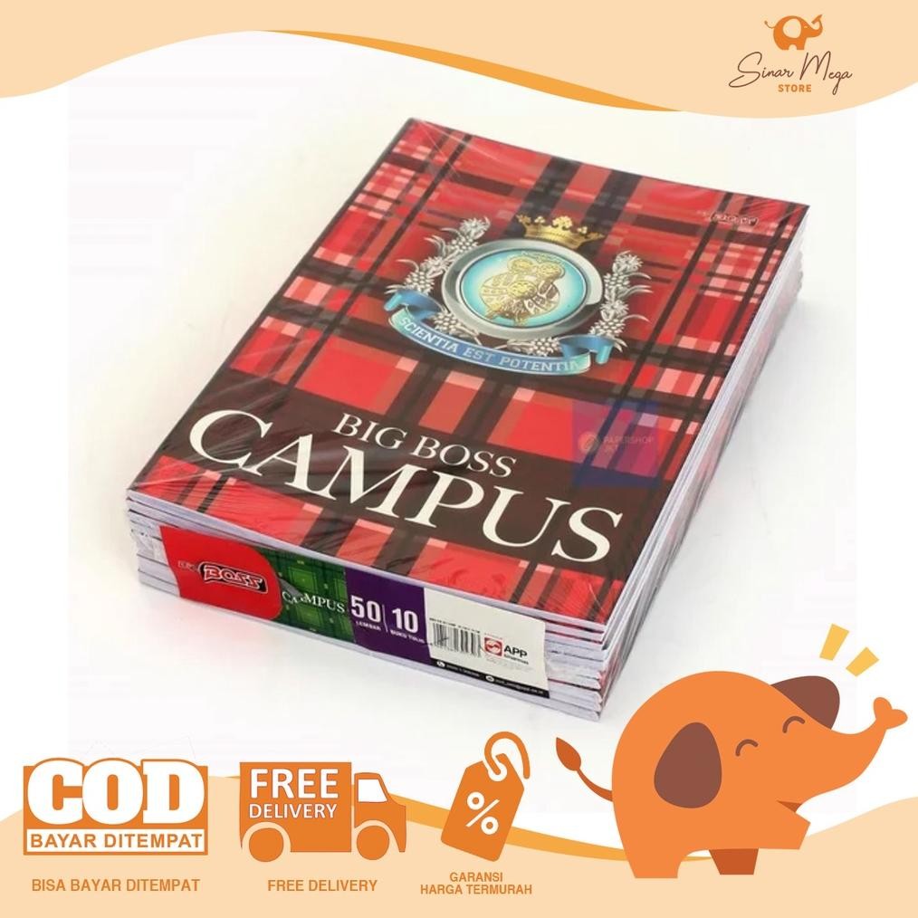 

SIDU Sinar Dunia Buku Big Boss Campus 50 (Pak) / Buku Tulis Big Boss Campus 50 Lembar 1pak Isi 10 Buku