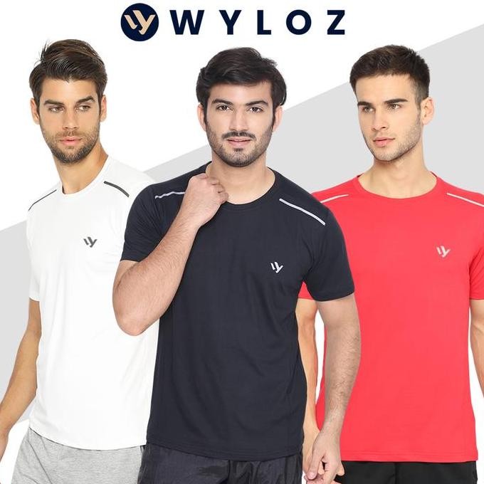 WYLOZ Baju Kaos Olahraga Jersey Training Gym Lengan Pendek Pria Lari Running Fitness Sepeda Bola Fut