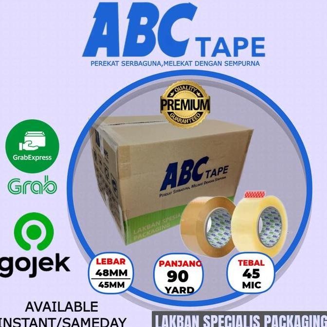 

Lakban Bening Coklat ABC Tape Perekat Serbaguna 2 Inch / 45Mmx90 Yard