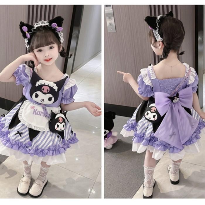 Kostum Kuromi Anak/ Kostum Karakter/ Dress Kuromi/ Cosplay Kuromi Anak Original Dan Terpercaya