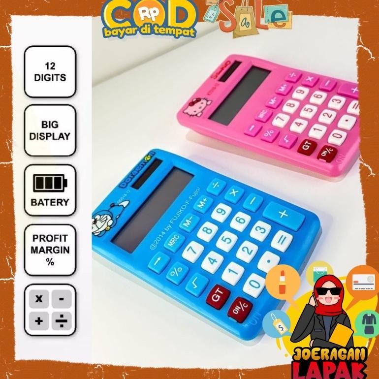 

JoeraganlapakKalkulator Mini 12 Digit Karakter Doraemon Hellokitty Portable Ready