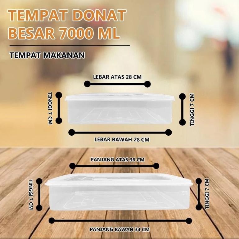 Tempat Donat Besar - Wadah Makanan Serbaguna Box Plastik Transparant Bening Jualan Kue Gorengan Seal