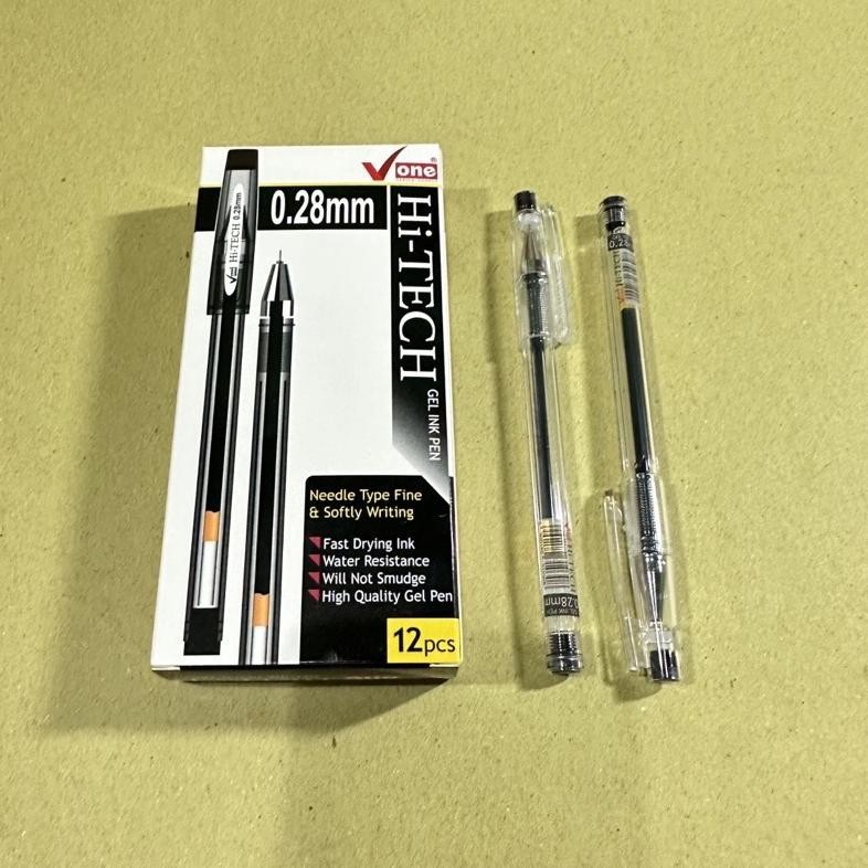 

JoeraganlapakPena Isi Satuan Hi-Tech 0.28Mm Perpack Biru/Hitam V-One Pen Bulpoin Pulpen Bulpen 12Pcs Grosir Ready Stok