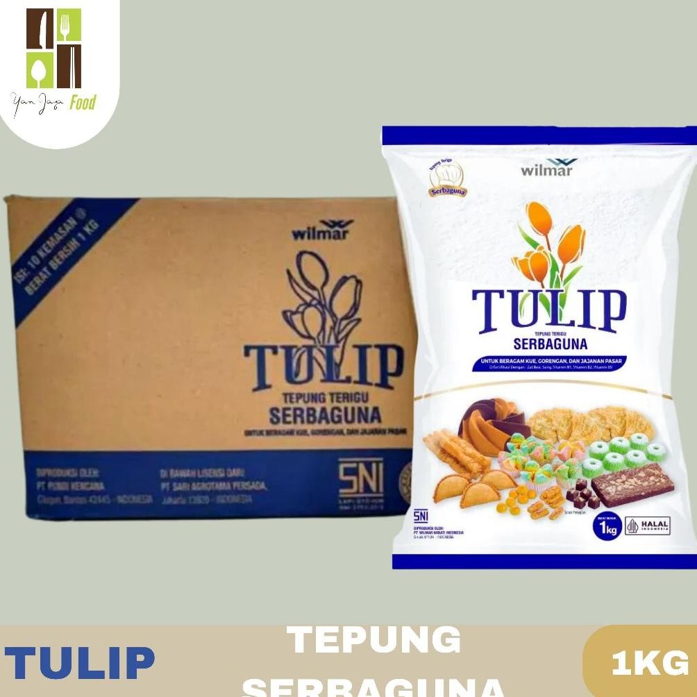 

Tulip Tepung Serbaguna / Tepung Terigu / Untuk Kue / Gorengan / 1KG / 1 CRT/10PCS Wilmar