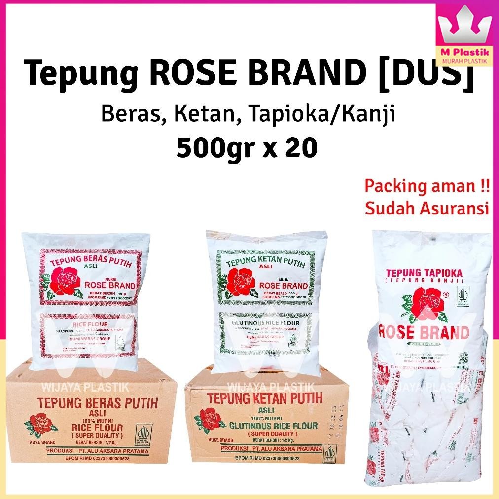 

[1 DUS] Tepung ROSE BRAND (Ketan,Beras,Tapioka) --- 500 gr x 20 10KG @DUS | rosebrand jajan pasar ketan beras tapioka kanji putih kecil sedang grosir ekonomis murah dus