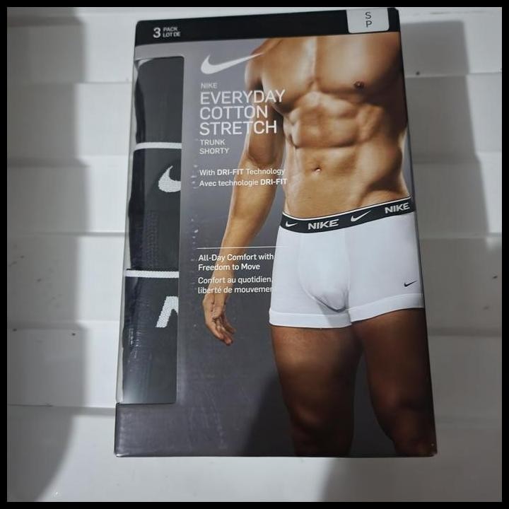 Terlaris Nike Original Trunk Boxer Brief Black Cotton Stretch High Quality