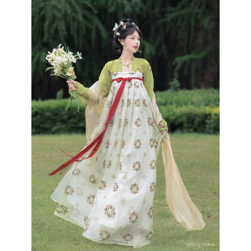 Gaya Etnik/Ruqun Hanfu setinggi dada/Setelan Wanita Vintage Terbaru