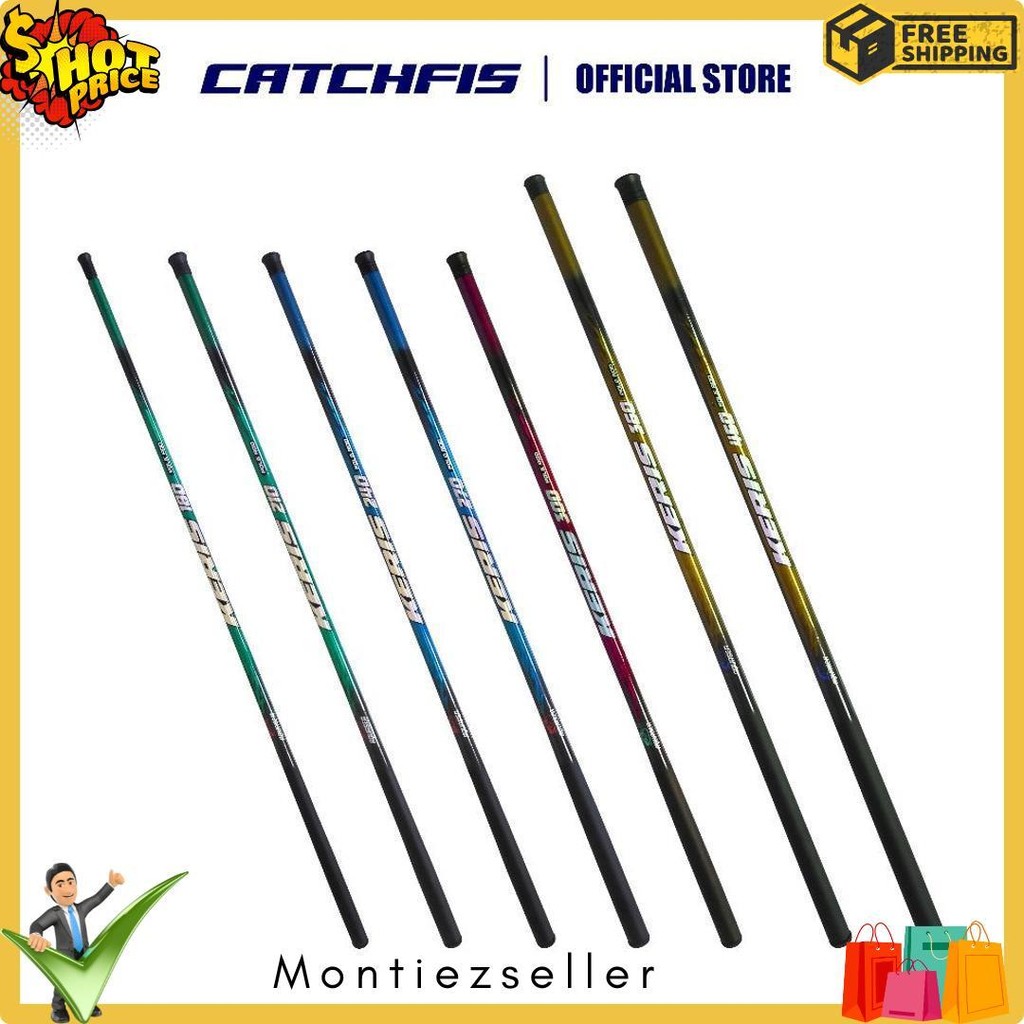 Catchfis - Joran Pancing Tegek Keris 1.80M - 4.50M Kualitas Tinggi Super Ringan Serat Kaca Keras Tan