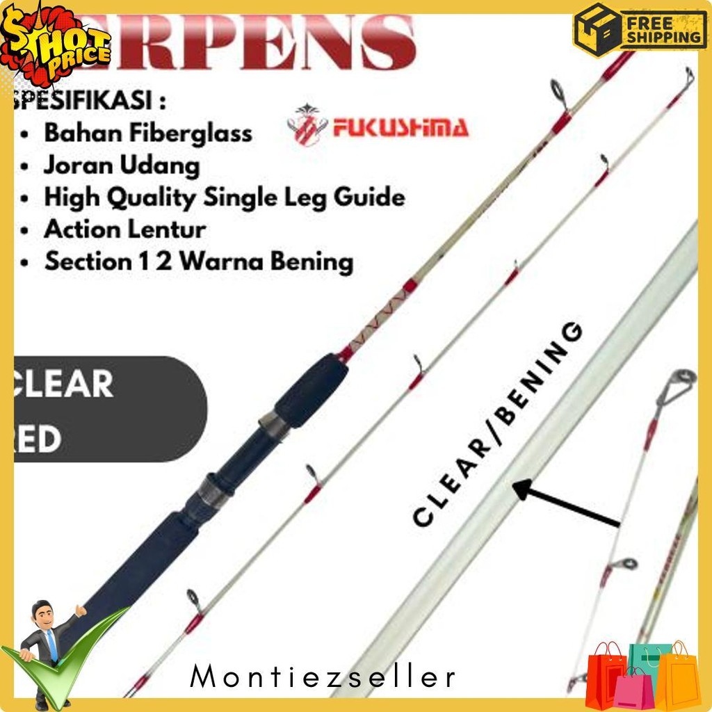 Joran Fiber Solid Lentur Sambung 2 Fukushima Serpens Super Lentur Terlengkap Dan Termurah