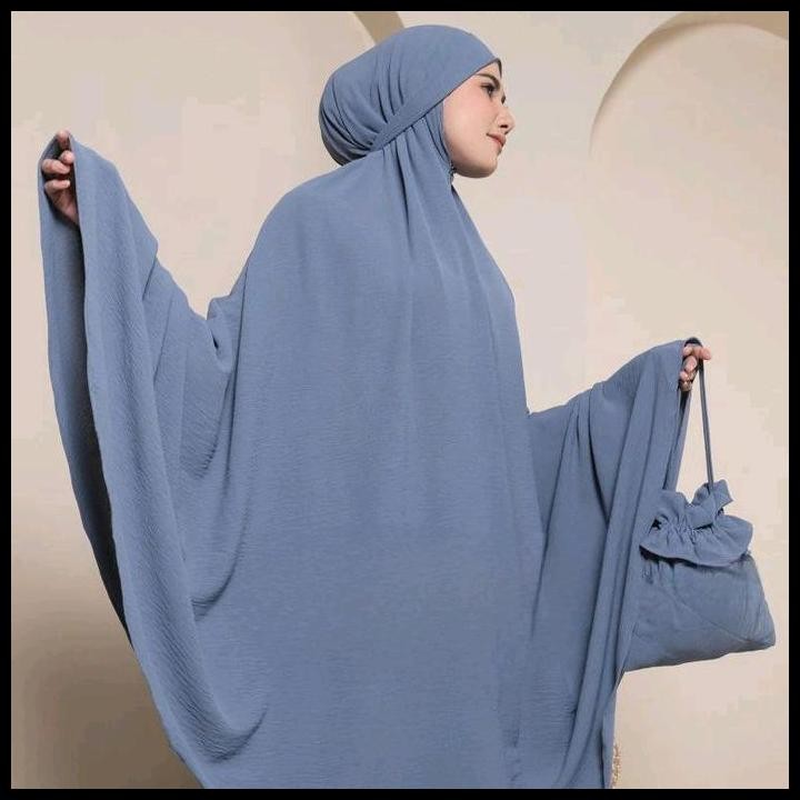 Terbaru (Bisa Cod) Mukena Dewasa Jumbo Mukena Lesti 3In1 Viral Bahan Crinkle Airflow Premium Polos A