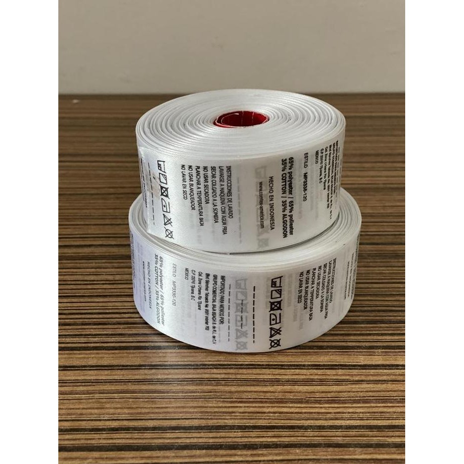 

Washing label / care label saten prng