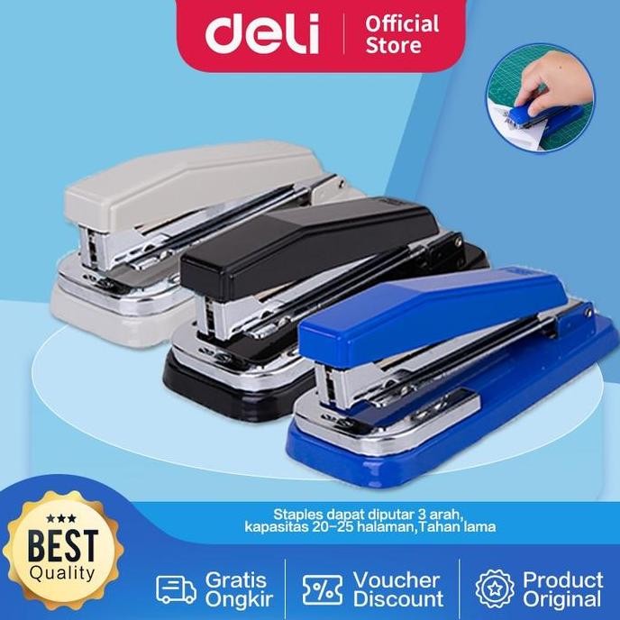 

Deli Rotary Stapler Staples Putar 3 Arah 24/6 & 26/6 25 Lembar, Mudah Digunakan E0414 Metal Stationery Co