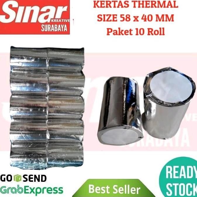 

Kertas Thermal Struk 58 X 40 Mm - Paket 10 Roll (Kertas Struk Kasir) Co