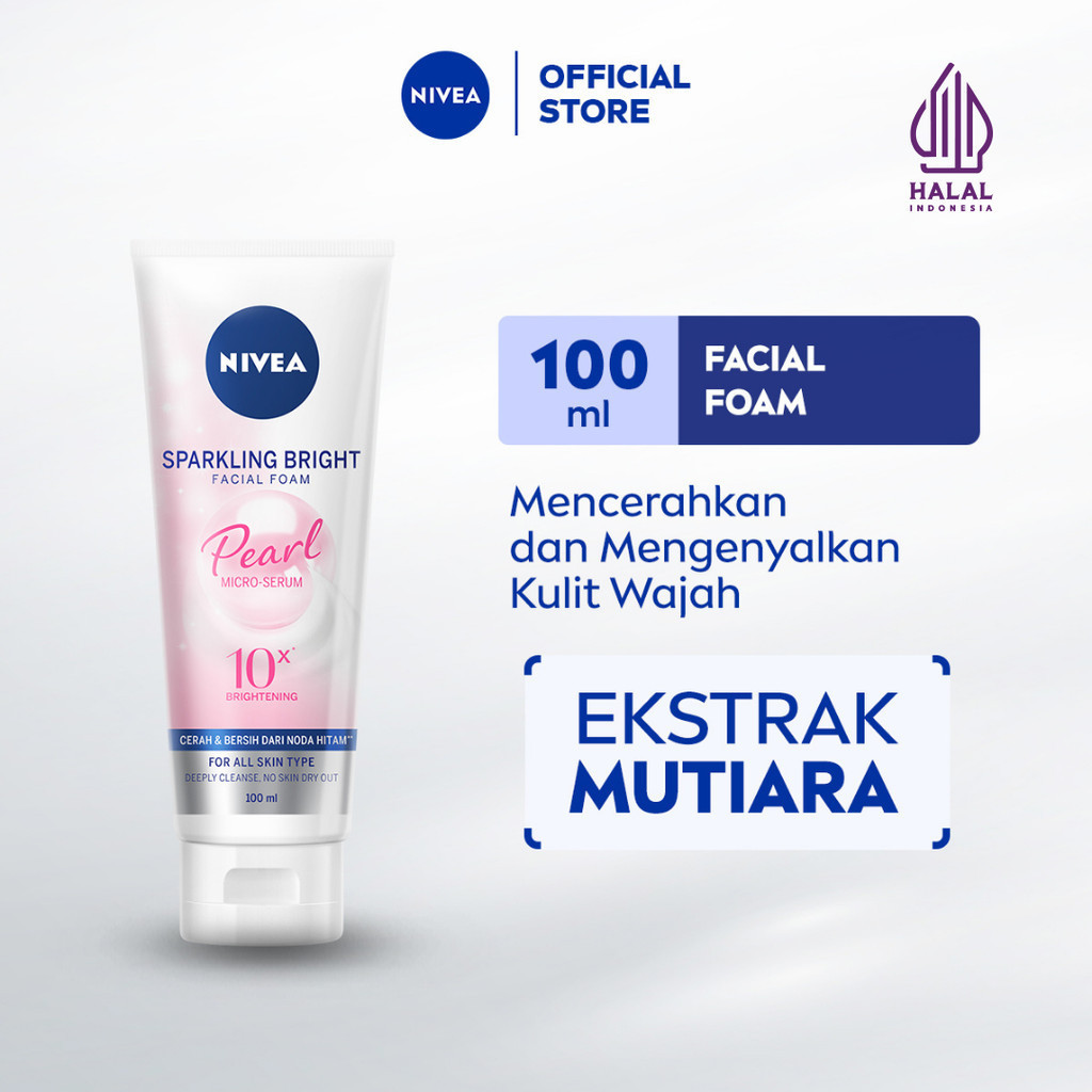 NIVEA Facial Foam Sparkling Bright 100ml - Sabun cuci muka wanita mencerahkan brightening glowing ku