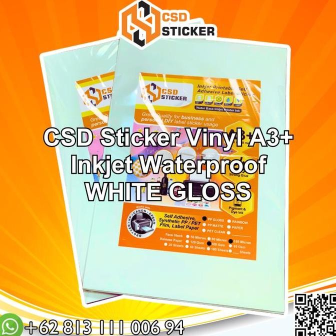 

New Csd Sticker Vinyl Inkjet A3+ Stiker Label Waterproof Anti Air - Pack Co