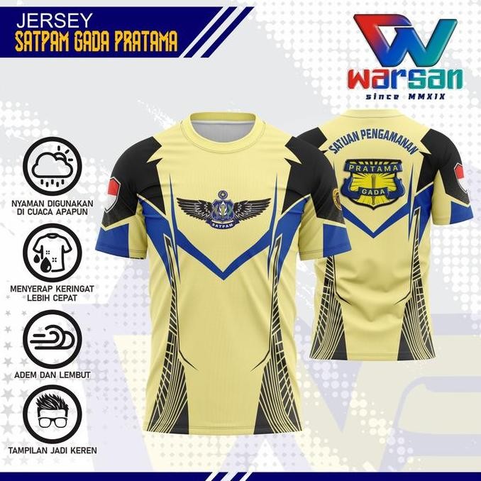 JERSEY SATPAM GADA PRATAMA FULL PRINTING / JERSEY SATPAM GADA PRATAMA CREAM DRYFIT / KAOS OBLONG GAD
