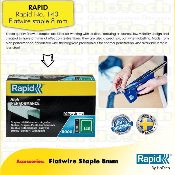 

RAPID | ISI STAPLES 140/8MM GALVANISED, 5000 PCS
