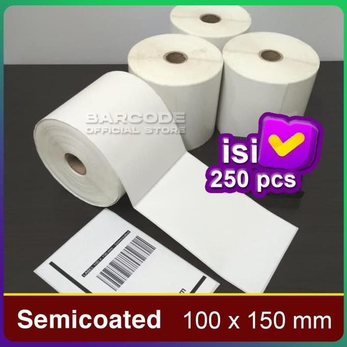 

Label Semicoat 100x150mm / 100 x 150 / 100x150 mm Isi 250 Pcs 1 Slop