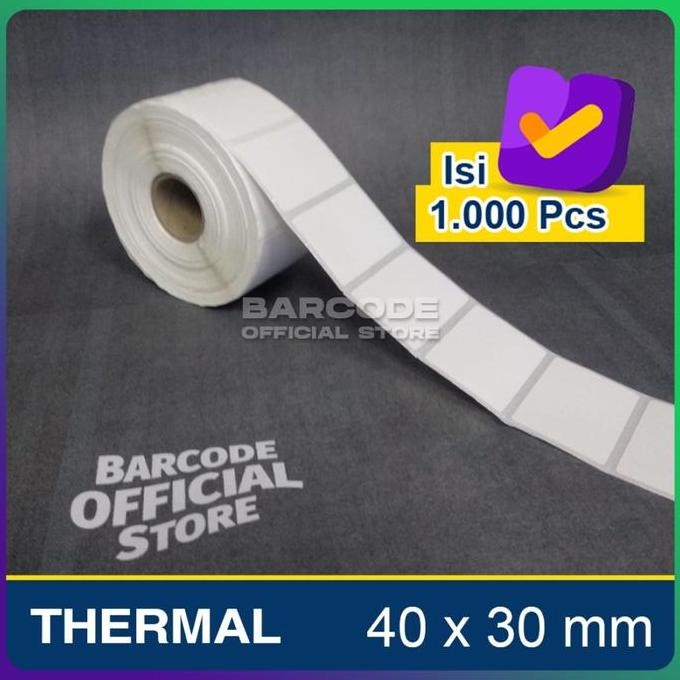 

Label Stiker Termal 40x30mm / 40 x 30 / 40x30 mm Isi 1000 Pcs 1 Slop