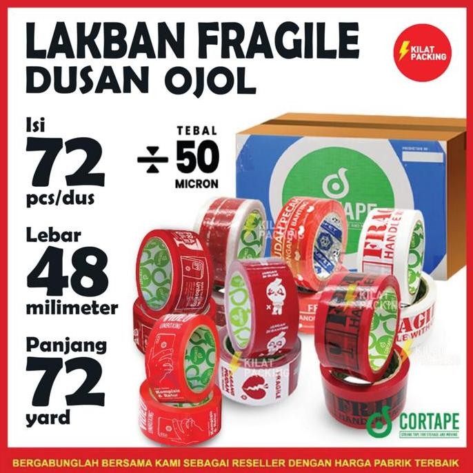 

Lakban Fragile Rusfet 48 mm x 90 yard 1 Dus OJOL