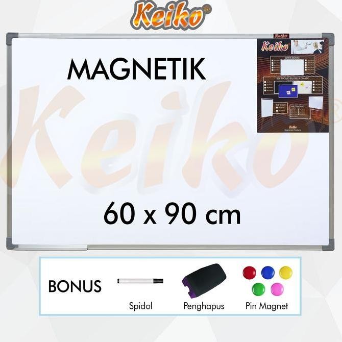 

TERBARU - Papan Tulis Whiteboard Gantung Magnet Single Face Keiko 60 x 90 cm