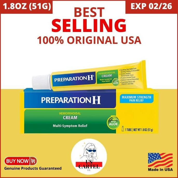 NEW PREPARATION H USA - 51g - Hemorrhoidal Cream 1.8 OZ 51 g gr gram