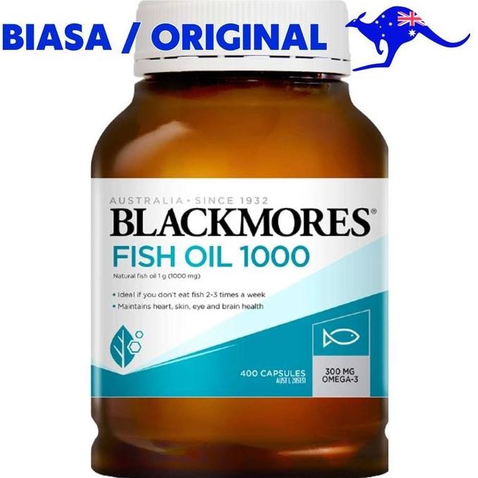 TERBARU - Blackmores Fish Oil 1000mg 400 Capsules Omega3 Omega 3 1000 mg Kapsul