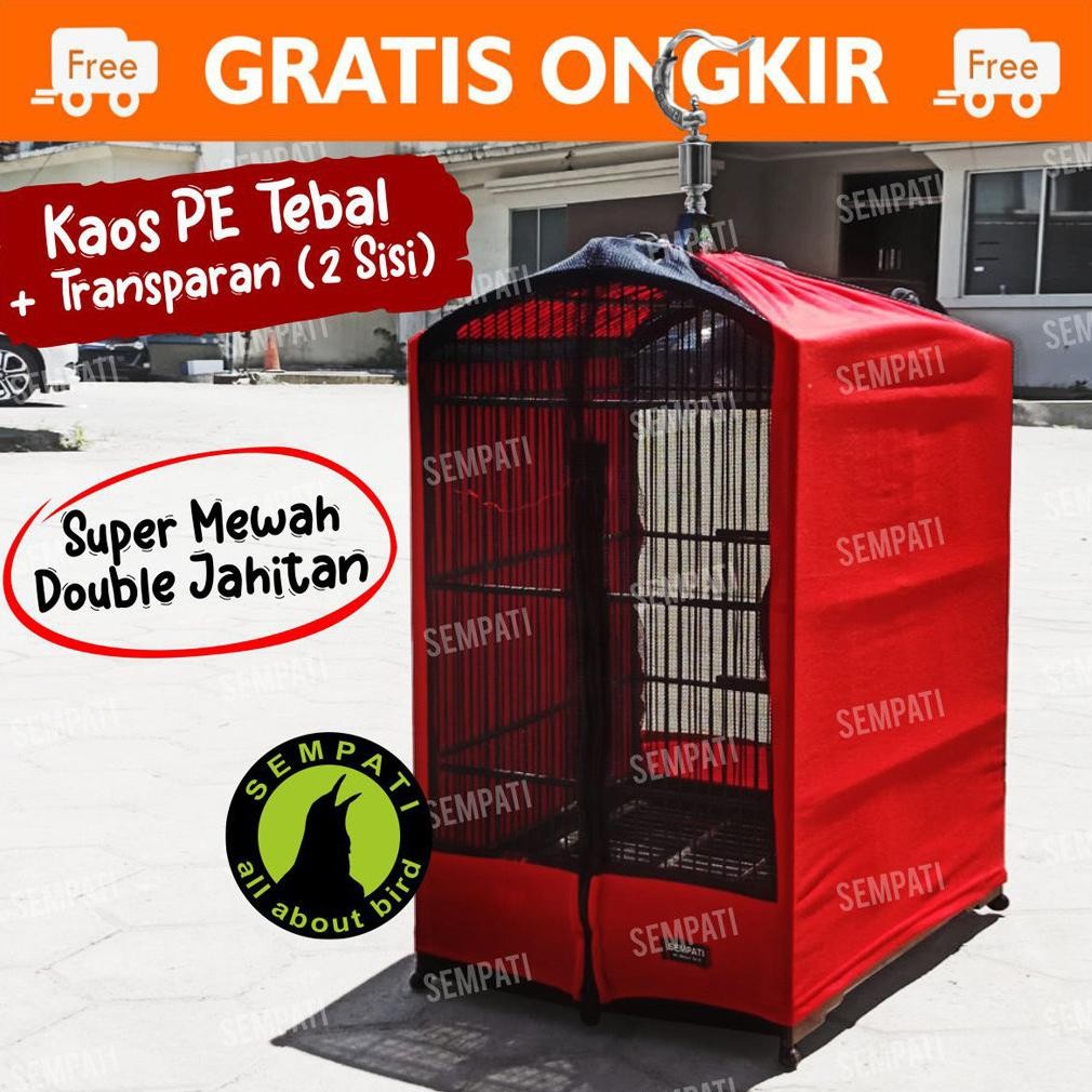 SEMPATI Krodong Kotak Sangkar Kandang Burung Kaos PE Semi Transparan Kerodong Krodong Sangkar Kotak 