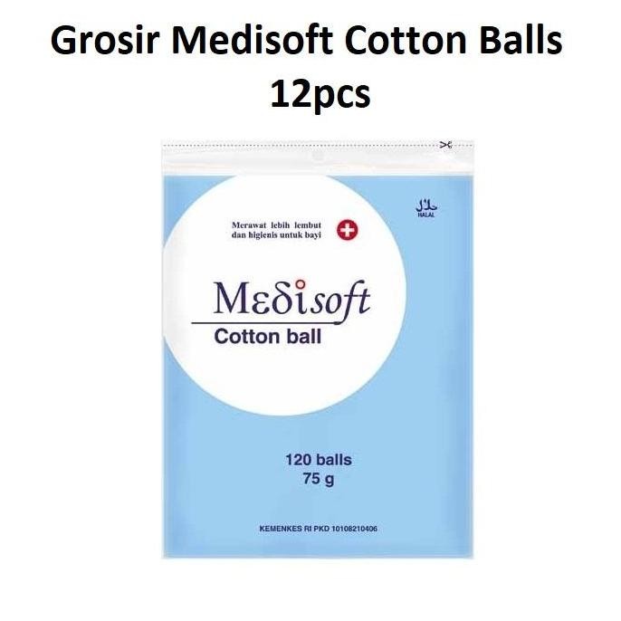 NEW GROSIR Medisoft Cotton Ball 120 balls 75 gr kapas bola bulat bayi 12pcs