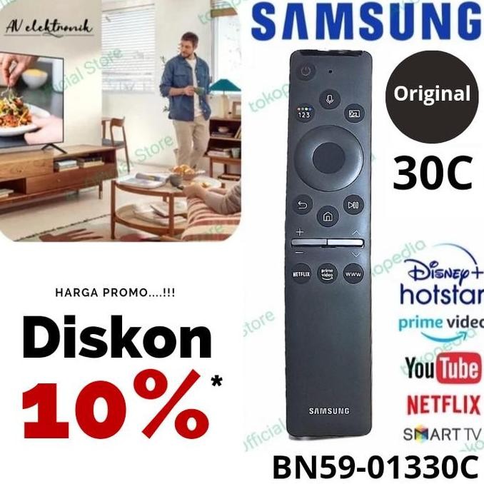 TERLARIS - [Pasti Asli] Samsung remote remot smart tv 30C Lengkung Original voice control Smart