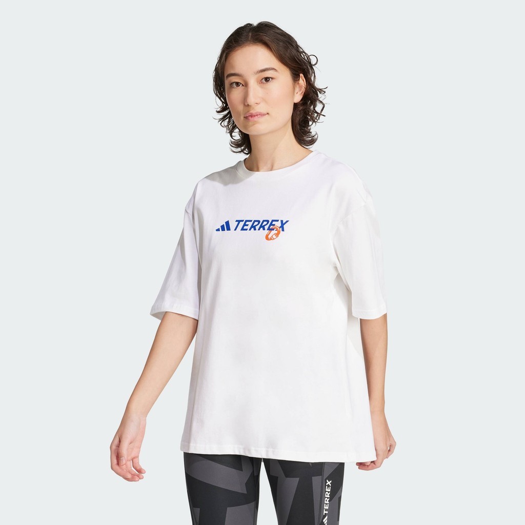adidas Hiking Terrex Back Graphic Tee Women White JI9157