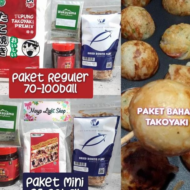 

Bahan Takoyaki Halal Tepung Tako Aon Katsuobushi Saos Okonomiyaki