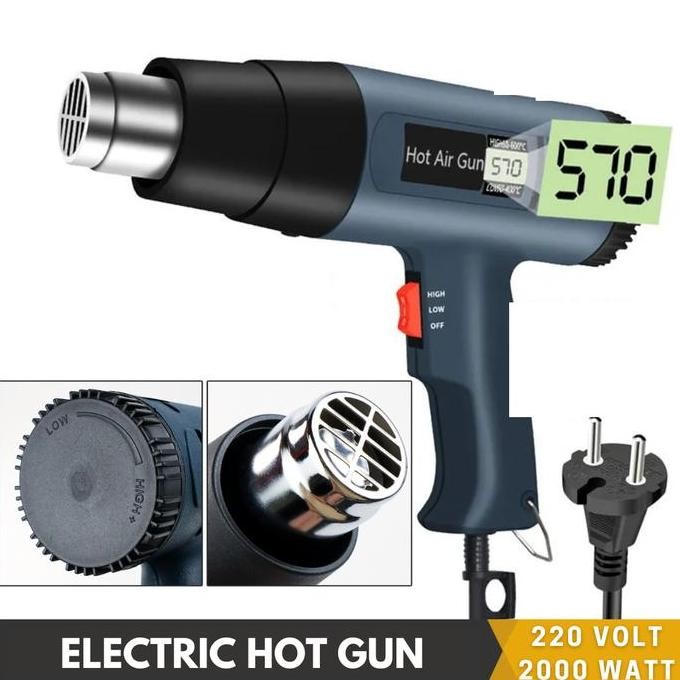 HOT GUN DIGITAL ELEKTRIK HEAT GUN LOW WATT BLOWER PEMANAS