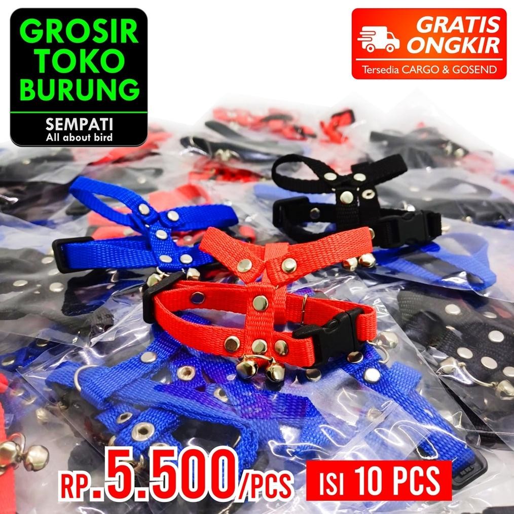 SEMPATI GROSIR Harnes Burung Rompi Baju Parrot Merpati Alap Alap Paruh Bengkok 10 Pcs Harness Hernes