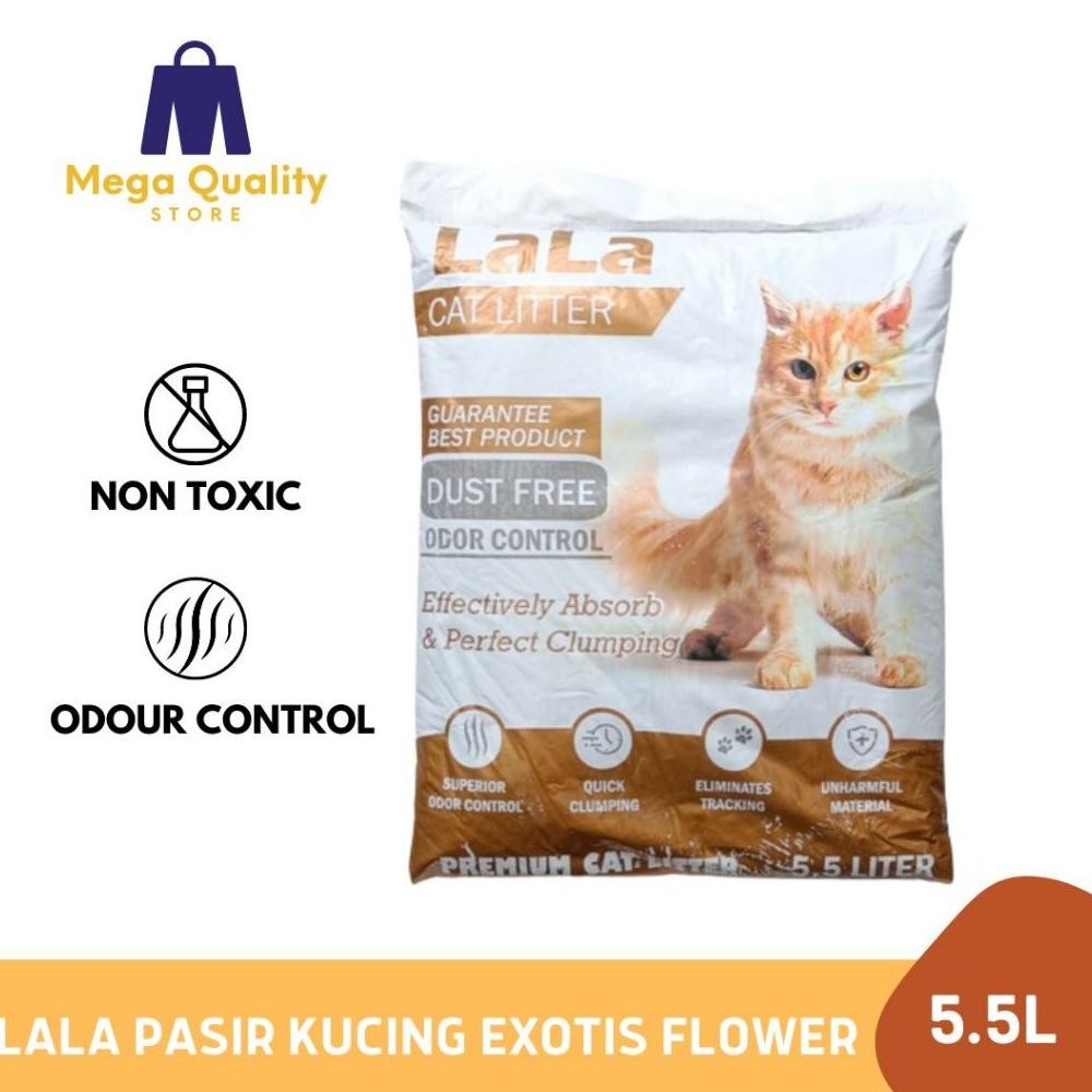 LALA Pasir Kucing Cat Litter Wangi Exotis Flower 5.5 Liter AST