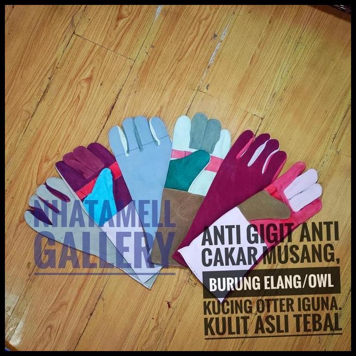 Terlaris Gloves kulit suedeu tebal motif/pelangi anti cakar gigit musang elang Best Seller