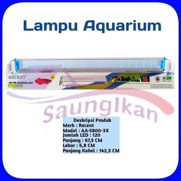 Lampu Aquarium Led 6 Baris Recent Aa S800 S 800 3 Mode Cahaya Rgbw