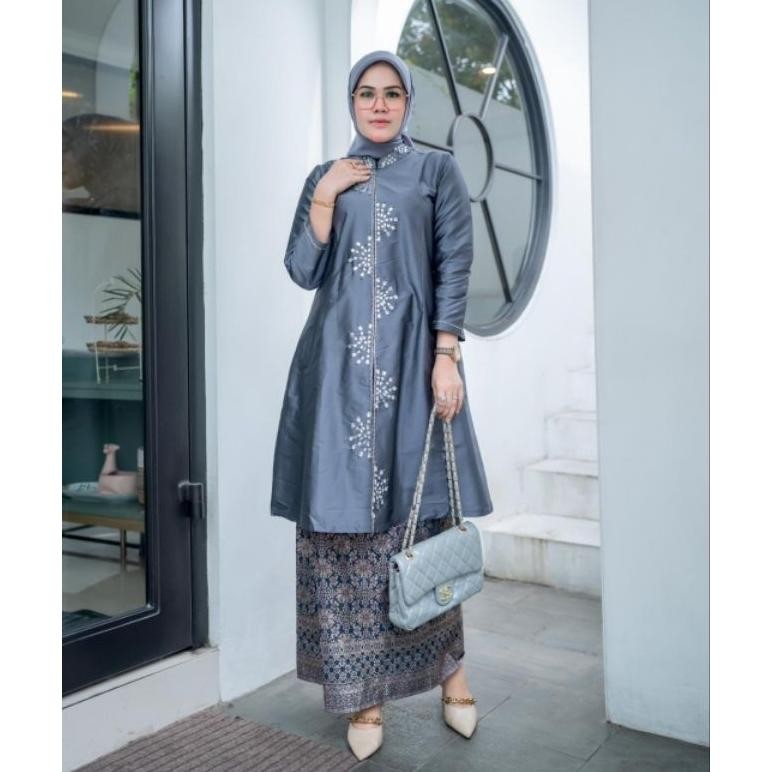 ATASAN KEBAYA TAFFETA PAYET MEWAH/KEBAYA KURUNG TAFFETA MALAYSIA/KEBAYA KURUNG