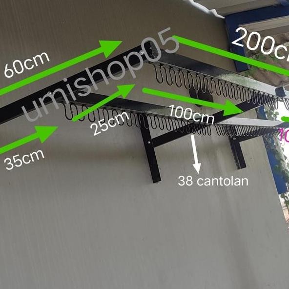 Jemuran Lipat Dinding 150 200Cm