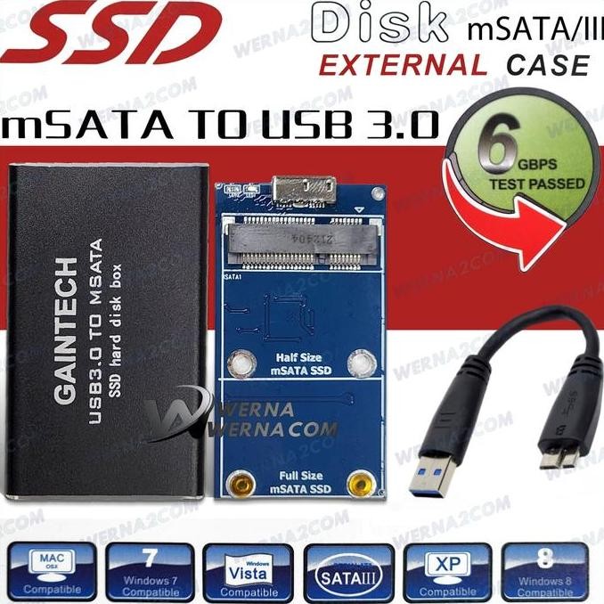 BEBAS ONGKIR - mSATA to USB 3.0 SSD Enclosure Case SSD mSATA