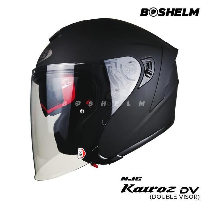 NEW Helm NJS Kairoz SOLID Double Visor Helm Half Face SNI