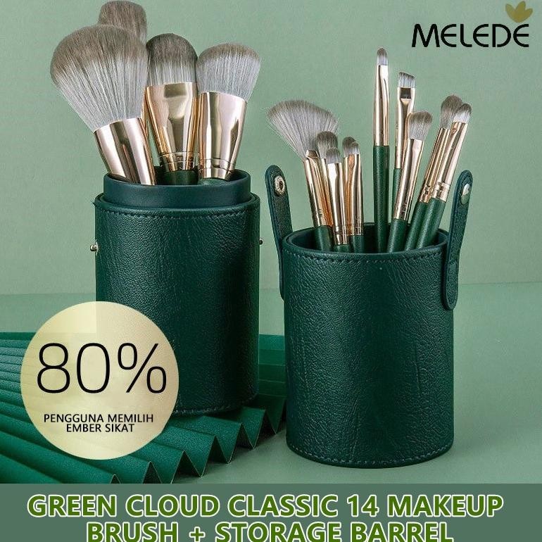

baru melede kuas make up 14pcs brush foundation, blusher, alat rias profesional
